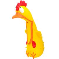 Игрушка с Курица крейзи с пищалкой желтая из латекса 18см/ЛС179/Евро