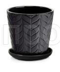 Кашпо Barcelona с поддоном d16, h16см черный 074695