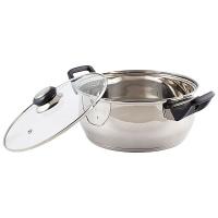 Кастрюля 3,9л нерж.сталь с крышкой (стекло) бакелит ручки
