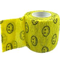Бинт(бандаж) VETЗАБОТА самофиксирующийся желтый смайл 5см*4,5м/  Бинт(бандаж) VETЗАБОТА самофиксирующийся желтый смайл 5см*4,5м/