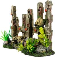 Грот AQUA DELLA Ограда с черепом коричневая 19.5x8x12.8см (Бельгия) 234/448953