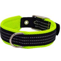 Ошейник нейлон 25мм с мягкой подкладкой 39-45см зеленый/41120001-05/Каскад