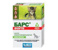 Капли против блох и клещей Барс Форте для котят 3 пипетки