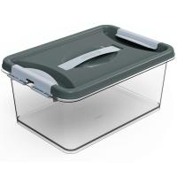 Контейнер д/хранения Клик 8л темно-серый с защелками С273СЕР Контейнер д/хранения Клик 8л темно-серый с защелками С273СЕР