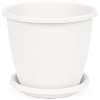 Кашпо Афина 5,5л с поддоном белый/М6543