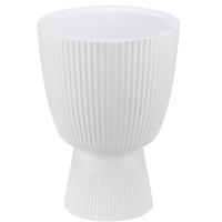 Кашпо-вазон ВЕЛЬВЕТ 180мм 1,9л белый с вставкой М3269 /8шт/М-пласт