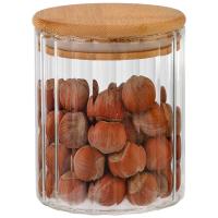 Банка д/сыпуч. прод. 0,45л AROMA RIVIERA стеклянная с крышкой из бамбука 108278 /24шт/Leonord