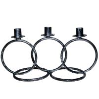 ДЕКОР Подсвечник Кольцо 3 свечи антик серебро РЗДИ/1шт