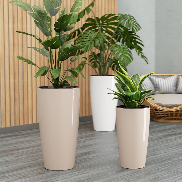 Кашпо Рондо 23/71л бежевый с вставкой М8878 в инд. короб. /1шт/ Альтерн