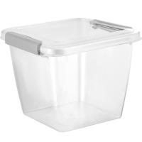 Контейнер д/продуктов с защелками 1л HELSINKI квадрат. натуральный PT5010 /20шт/ПТ