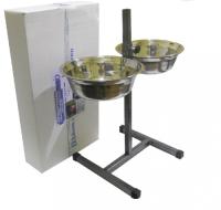 Миска метал на рег. подставке с фикс. 2*2,8л 50см КТ-2550рлф/ЗР