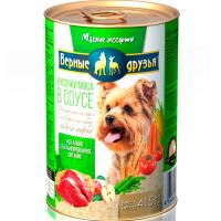Собаки Верные друзья 415г ж/б СОУС д/мал.пород  мясное ассорти /20шт/
