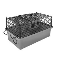 Клетка д/грыз Дарэлл ЭКО МИНИ 28*17*h18см (домик,миска,колесо) серая/40192сер-черн/Дарэлл