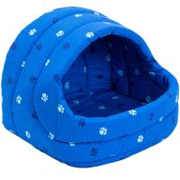 Лежанка Домик ЛУКОШКО мягкий хлопок поролон синий 54*48*44см/9753син/Дарэлл