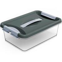 Контейнер д/хранения Клик 6л темно-серый с защелками С272СЕР Контейнер д/хранения Клик 6л темно-серый с защелками С272СЕР