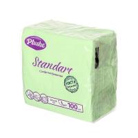 Салфетки бумажные 1 слой "Plushe Standart" 24*24см микротиснение салатовый 100 листов/20шт/2540