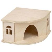 Игрушка для грызунов Домик ЕСО Угловой деревянный 13*13*h8см/86801