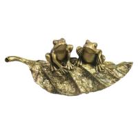 Лягушки на листочке (золото) L25,5W11H10 718173/D204