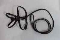 Комплект для собак и кошек (поводок кожа 1,3м + шлейка кожа 7мм)/140312/Бим