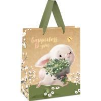 Пакет подарочный 18*23*10см "Happiness to you" крафт MESHU/MS_45708/Рельеф