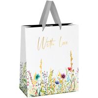 Пакет подарочный 33*42*12см "With love" фольга, матовая ламинация MESHU/Рельеф