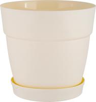 Кашпо Fiori D130мм 1,1л белоснежный жасмин с прик. под. IG6600 /10шт/ПР