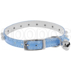 Ошейник синтетик 10мм двойной прошитый с жемчугом и бубенчиком синий 30см/00210111-06 Ошейник синтетик 10мм двойной прошитый с жемчугом и бубенчиком синий 30см/00210111-06
