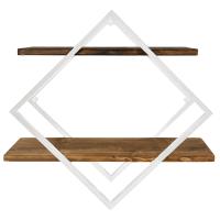 Подставка ЛОФТ настенная РОМБ 51-03 белая 56*23*56см РЗДИ