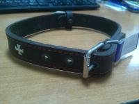 Ошейник кожа 25мм 1слойный с украшением 53-55см/40748/Бим