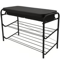 Этажерка д/обуви 2-х ярусная с ящиком матовый черный ЭТП3-1/Ч Этажерка д/обуви 2-х ярусная с ящиком матовый черный ЭТП3-1/Ч