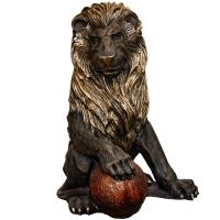 Лев с шаром №1 (правый) бронза 87*70*40см ПИ-67