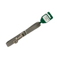 Поводок капрон 20мм*1,5м серый со светоотражающими полосами DONBARON