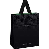 Пакет подарочный 18*23*10см "Black Water" отд. фольгой, выб. лак, мат. ламинация MESHU/Рельеф