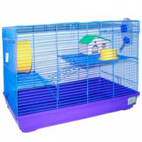 Клетка для грызунов N1 ДКг522 3-х этажная прямоугольная укомплектованная 58*32*41см 