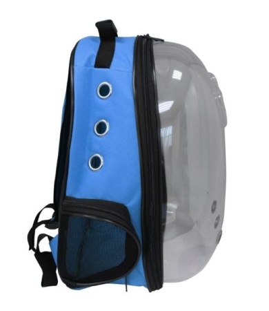 Рюкзак-переноска д/животн.с панор.видом 24x30x40см синий/Рс451с/