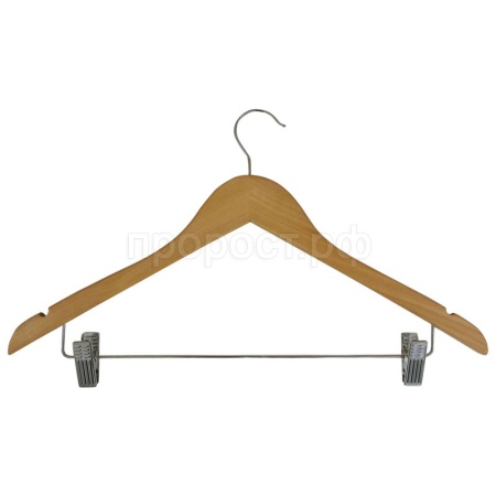 Вешалка W2-С деревянная с клипсами 311306/90шт/Рыжий Кот