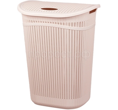 Корзина д/белья 55л ВЯЗАНИЕ чайная роза М2613/5шт/М-пласт