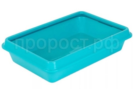 Туалет для кошек Zoo-M малый с рамкой 40*26*6,5см бирюза/2905