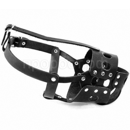 Намордник кожа №3 вырубной с застёжкой "ошейником" овчарка черный 050003черн/Дарэлл