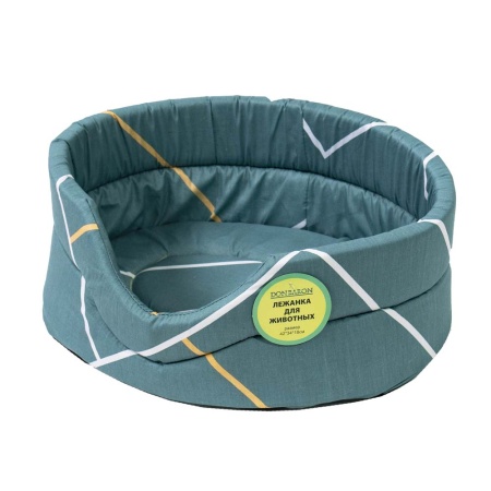 Лежанка овальная стеганая поролоновая хлопок Геометрия МИКС 52*46*20см/DONBARON