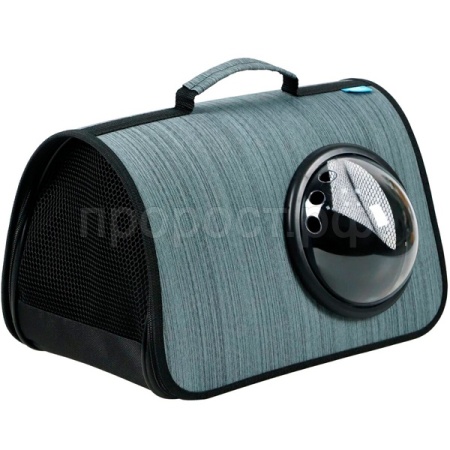 Сумка переноска MYJET иллюминатор/сетка L 46*27*28см СП-46 изумрудный лайн