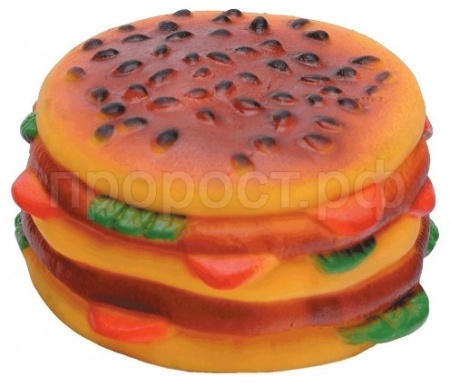 Игрушка с Гамбургер виниловый двойной 10см д/крупных пород/ISJ2007/C2458/ЗР