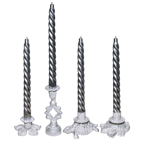 ДЕКОР Подсвечник Ампир бел серебро РЗДИ/1шт