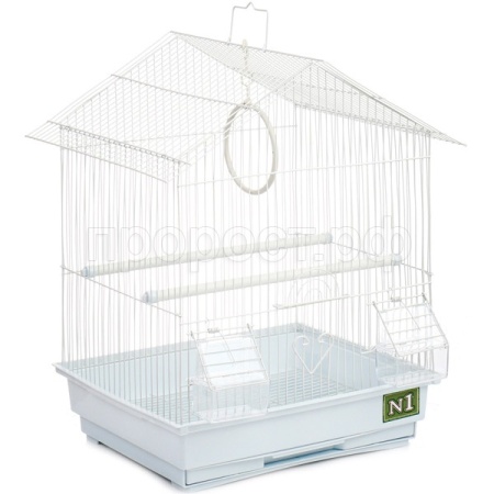 Клетка д/птиц N1 ДКпА405 35*28*46см домик укомпектованная белая/10шт/Евро Клетка д/птиц N1 ДКпА405 35*28*46см домик укомпектованная белая/10шт/Евро
