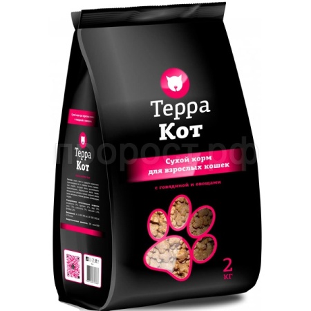 Корм для кошек Терра Кот говядина совощами 2кг Корм для кошек Терра Кот говядина совощами 2кг
