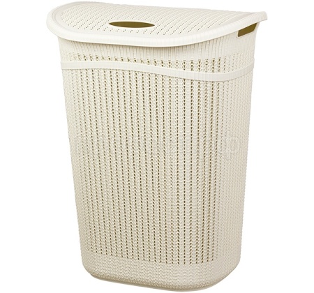 Корзина д/белья 55л ВЯЗАНИЕ белый ротанг М2613/5шт/М-пласт
