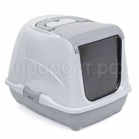 Туалет бокс д/кошек ZooM 50*38*37см светло-серый