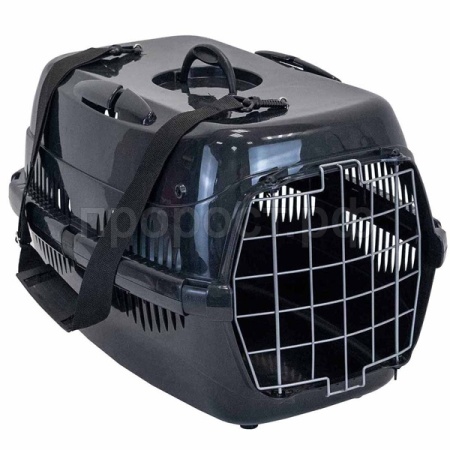 Переноска Спутник №3 ZooM с металлической дверцей черн-черн до 15кг 58*41*36см/4293/Дарэлл