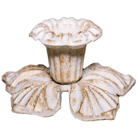 ДЕКОР Подсвечник Цветок бел золото РЗДИ/1шт