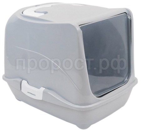 Туалет бокс д/кошек ZooM 43*32*33см св-серый /2929/Дарэлл